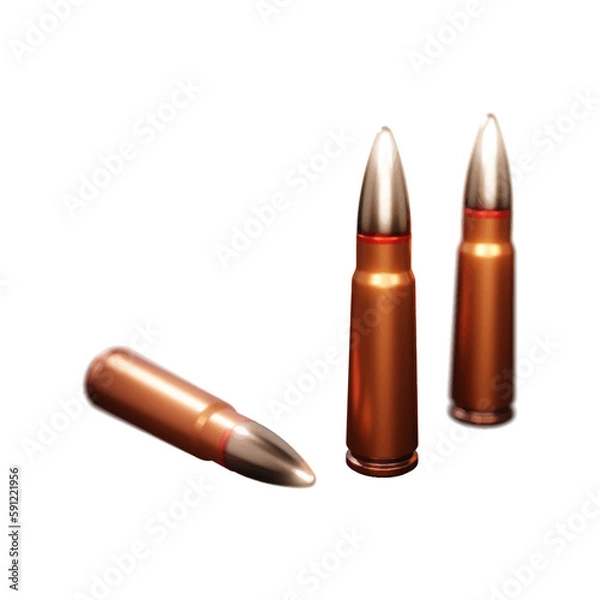 Fototapeta Bullets isolated on white background. Realistic vector illustration.