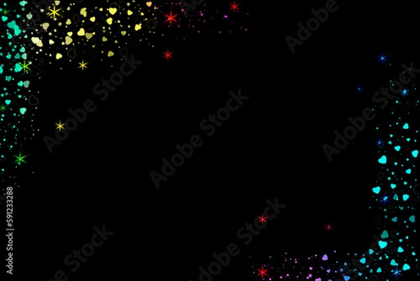 Fototapeta Realistic Colorful bokeh sparkle light effects on black background