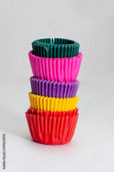 Fototapeta colorful baking cups for cupcakes