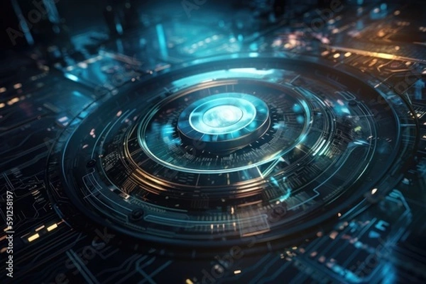 Fototapeta Technology cyber security. AI generated