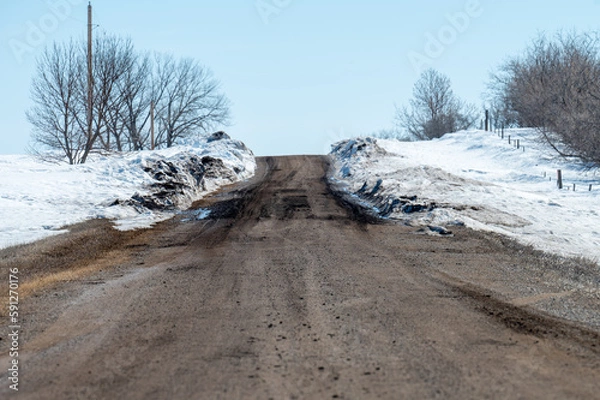 Obraz snow covered road in winter