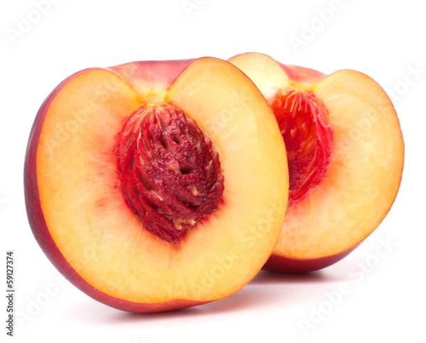 Fototapeta Nectarine fruit isolated on white background cutout