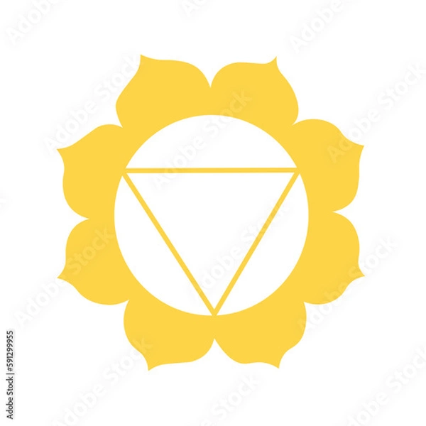 Fototapeta Symbol of Manipura (solar plexus chakra) on white background