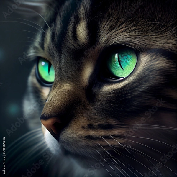 Fototapeta Cat whit Smaragd Green Eyes