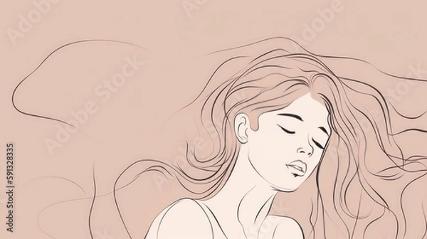 Fototapeta Minimal line drawings of women