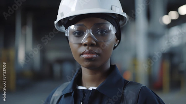 Fototapeta Empowered worker in industry with vision of the future