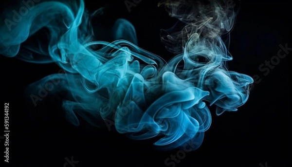 Fototapeta Transparent smoke wave levitates in abstract fantasy generated by AI