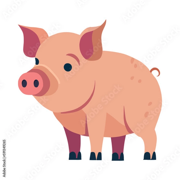 Obraz flat pig design