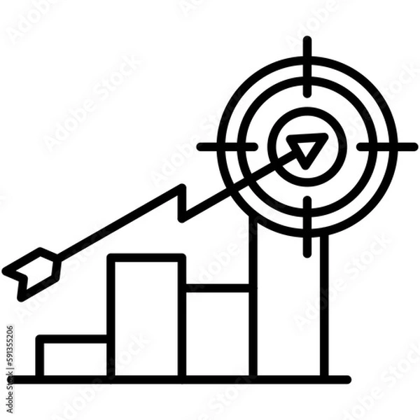Fototapeta Target Icon, Line Icon Style, Business goal plan Symbol Vector Stock.