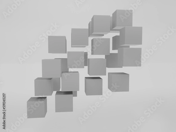 Obraz Abstract geometric shapes from cubes - 3d render