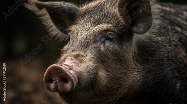 Fototapeta Berkshire Pig Portrait
