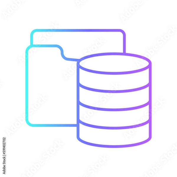 Obraz Data management data management icons with purpe blue outline style. concept, symbol, computer, line, web, internet, folder. Vector Illustration