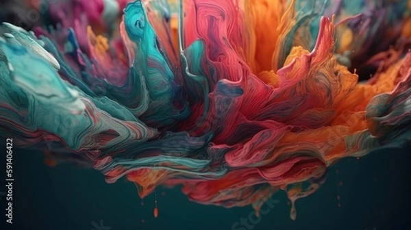 Fototapeta Abstract oil painted background. Gradient mix oil paint. Texture paint. generative ai