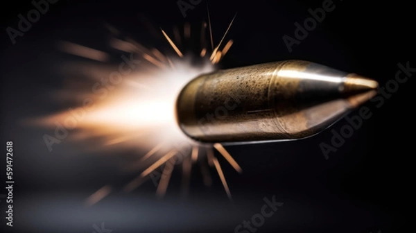 Fototapeta Flying bullet created with generative AI technology