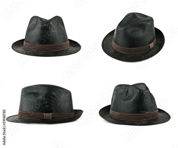 Obraz Set of  black hats