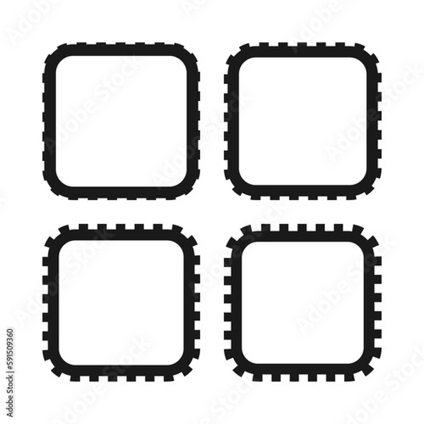 Fototapeta Notch Edge Rounded Square Stroke Shapes