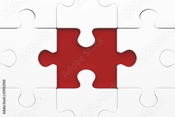 Obraz missing puzzle red