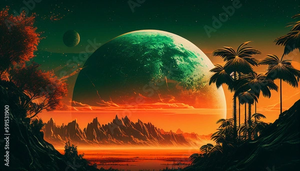 Obraz Electrical Storm Over An Alien World