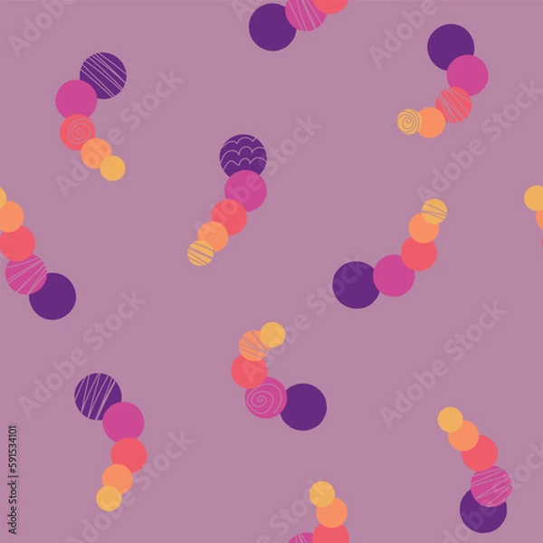 Fototapeta Vector abstract geometric circles repeating pattern background.