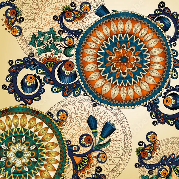 Fototapeta Vector floral decorative background.