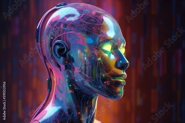 Fototapeta humanoid robot illustration