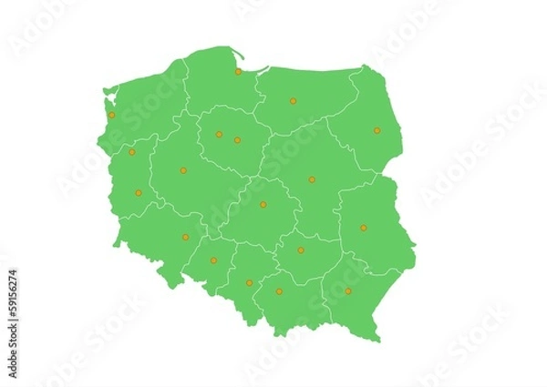Obraz Administracyjna mapa województwa 