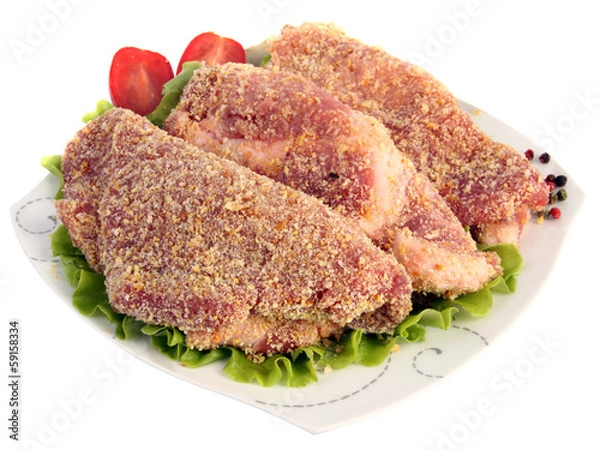 Obraz Cutlet with salad and tomato