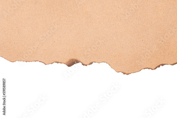 Fototapeta Burn brown paper half isolated on white background with clipping path