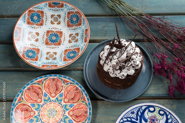 Obraz Chocolate dessert on a plate