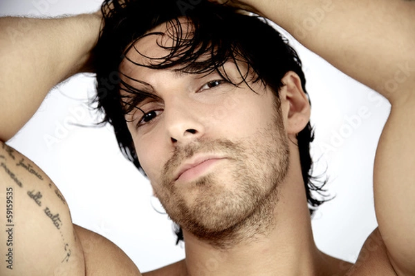 Obraz Cool male model posing closeup