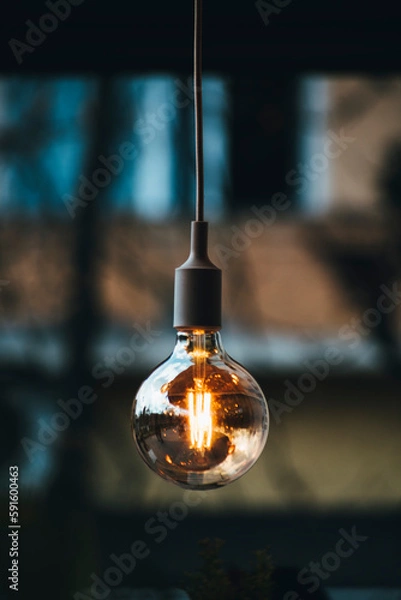 Obraz stylish light bulbs in the cafe