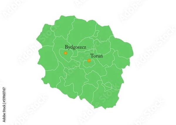 Obraz Administracyjna mapa województwa 