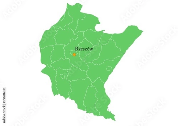 Obraz Administracyjna mapa województwa 