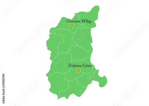 Obraz Administracyjna mapa województwa 