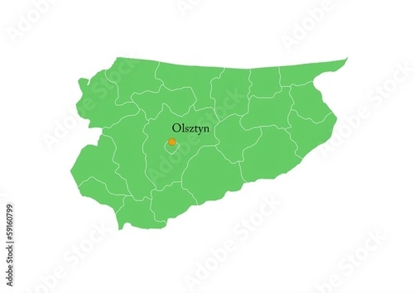 Obraz Administracyjna mapa województwa 