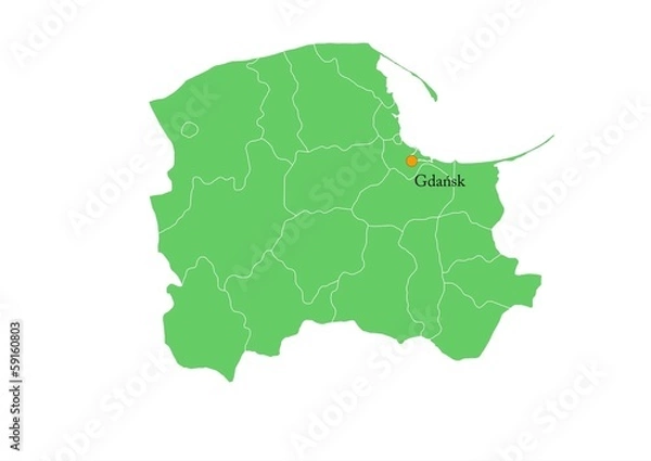 Obraz Administracyjna mapa województwa 