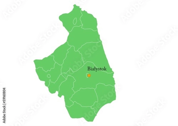 Obraz Administracyjna mapa województwa 