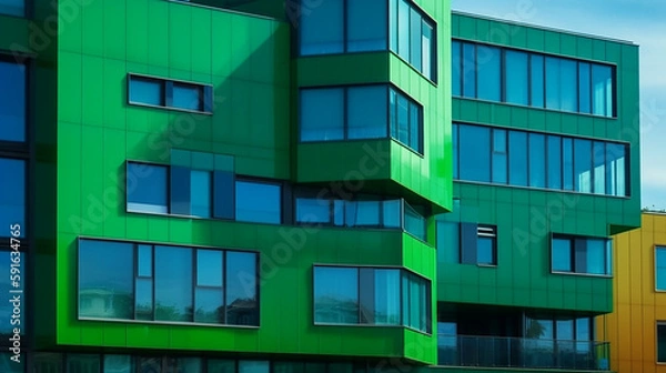 Fototapeta modern green building Generative AI