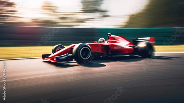 Obraz Formula 1 race car on the track created with Generative AI technology.