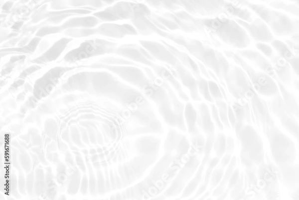 Obraz White water with ripples on the surface. Defocus blurred transparent white colored clear calm water surface texture with splashes and bubbles. Water waves with shining pattern texture background.