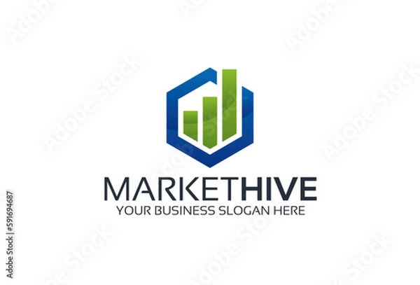 Obraz market box hexagon crypto creative logo