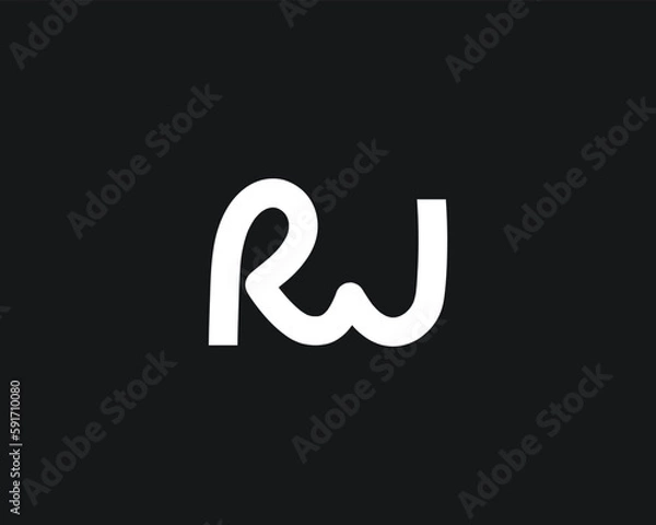 Fototapeta creative letter RW logo design vector template