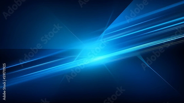 Fototapeta Abstract futuristic background with glowing blue light effect. High speed. Hi-tech. Abstract technology background concept