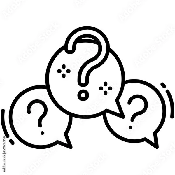 Fototapeta question icon, line icon style, question mark bubble symbol vector stock.
