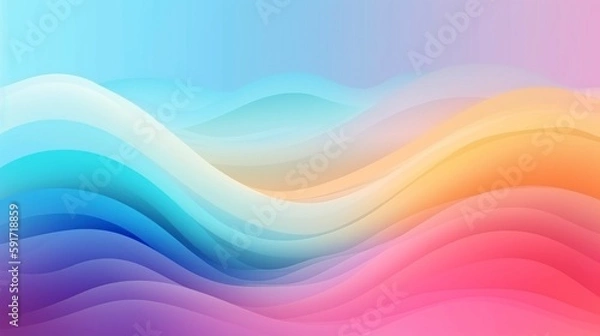 Fototapeta abstract gradient soft colors background with circles curve waves concept, OS fluidic layers warm rainbow colorful modern timeless transition pastel like digital flow, generative ai 