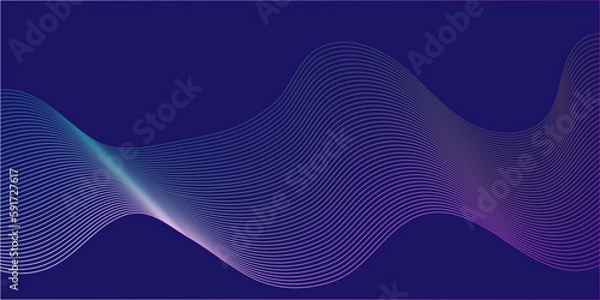 Fototapeta Abstract blue paper wave background and abstract gradiant wave curve lines banner background design. Vector illustration. Modern template abstract design flowing particles wave. 