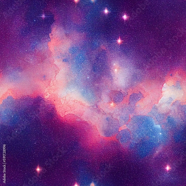 Fototapeta Space seamless pattern with nebula