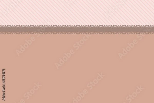 Obraz Light brown text frame with light pink diagonal stripes and brown lace