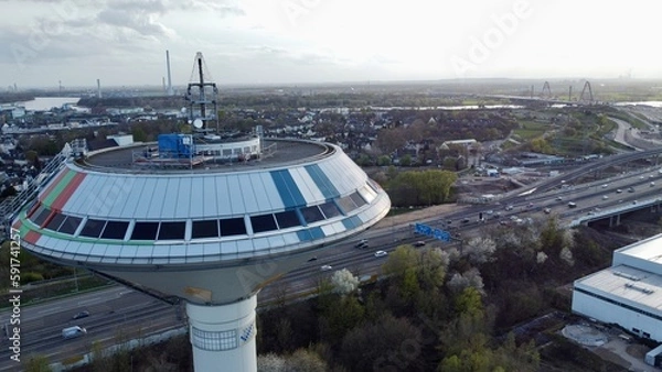Obraz Leverkusen von oben mit Wasserturm