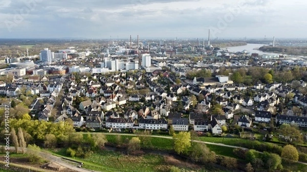 Obraz Leverkusen von oben mit Wasserturm